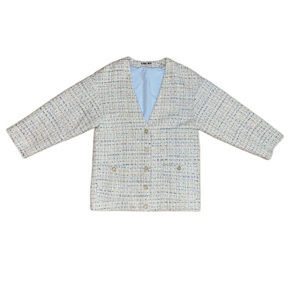 Blue Tweed Cardigan Jacket - Picture 2 of 9